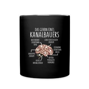 Kanalbauer Anatomie Gehirn Tiefbauer - Tasse einfarbig - Schwarz - Vorne