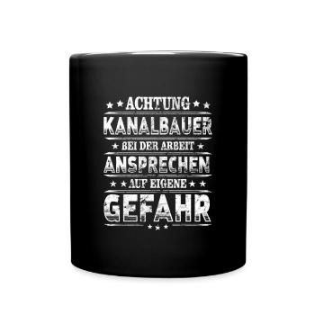 Kanalbauer - Tasse einfarbig - Schwarz - Vorne