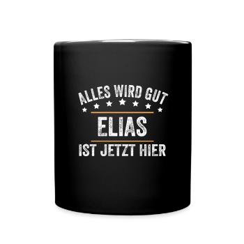 Elias Vorname Name Geburtstag - Tasse einfarbig - Schwarz - Vorne