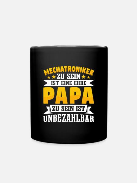 Mechatroniker Papa Vatertag - Tasse einfarbig - Schwarz
