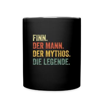 Finn Mann Mythos Legende Vorname Name - Tasse einfarbig - Schwarz - Vorne