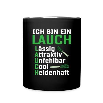 Lauch - Tasse einfarbig - Schwarz - Vorne