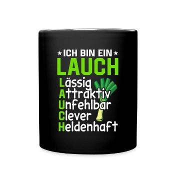 Lauch - Tasse einfarbig - Schwarz - Vorne