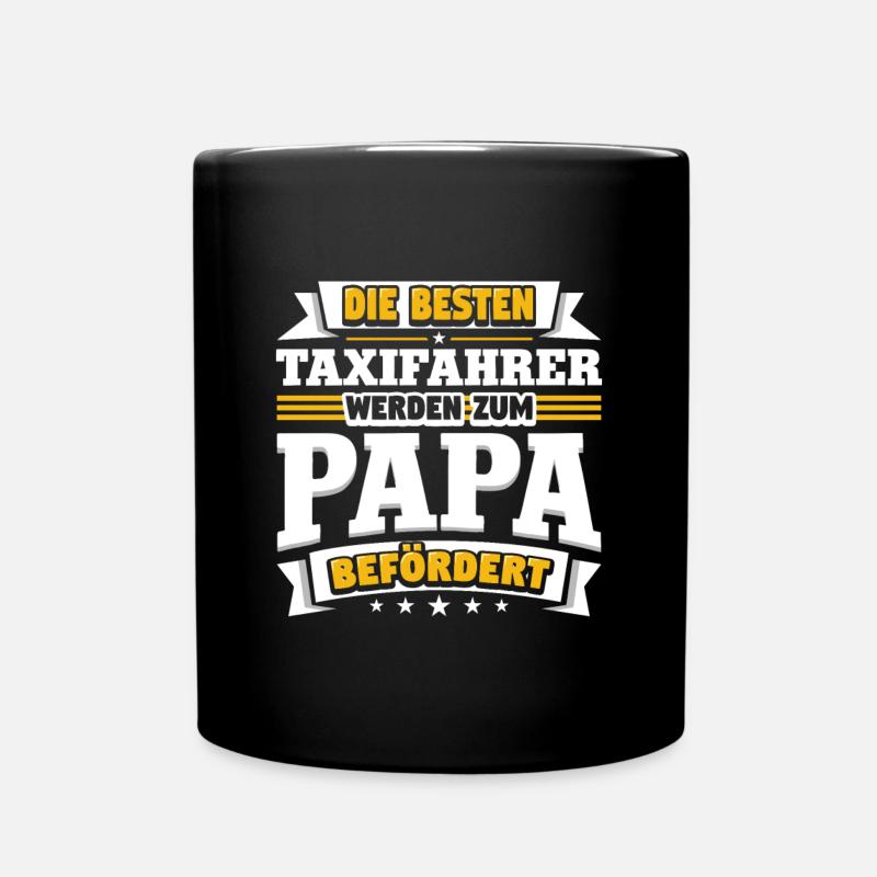 Taxifahrer werden zum Papa befördert - Tasse einfarbig - Schwarz