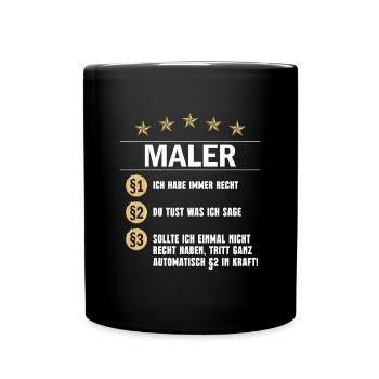Maler Paragraph - Tasse einfarbig - Schwarz - Vorne