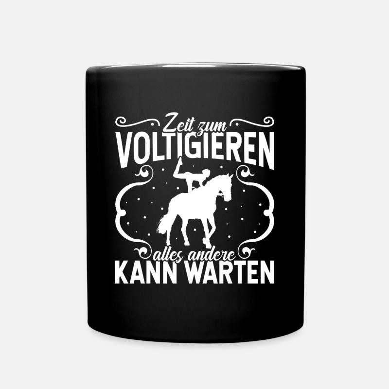 Voltigieren Volti Voltigier Pferde Pferdemädchen - Tasse einfarbig - Schwarz