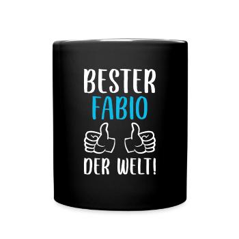 Fabio Vorname Name Geburtstag - Tasse einfarbig - Schwarz - Vorne