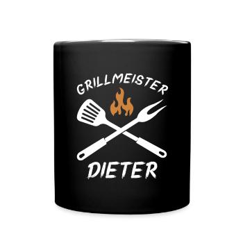 Grillmeister Dieter - Tasse einfarbig - Schwarz - Vorne
