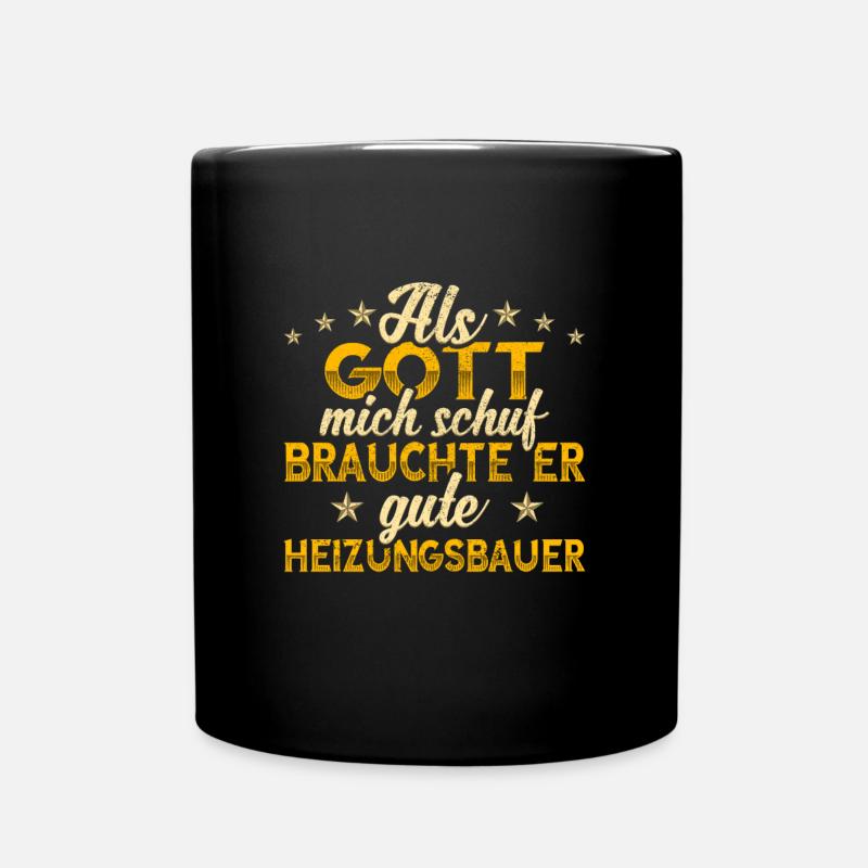Heizungsbauer - Tasse einfarbig - Schwarz