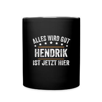 Hendrik Vorname Name Geburtstag - Tasse einfarbig - Schwarz - Vorne