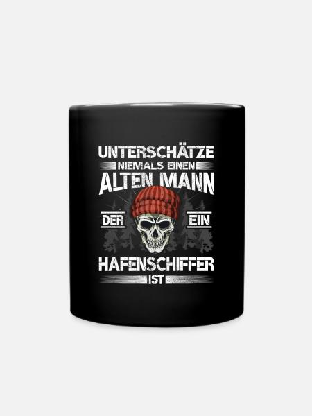 Hafenschiffer Alter mann Bootsbauer - Tasse einfarbig - Schwarz