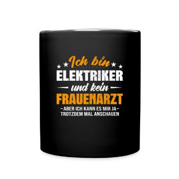 Elektriker - Tasse einfarbig - Schwarz - Vorne