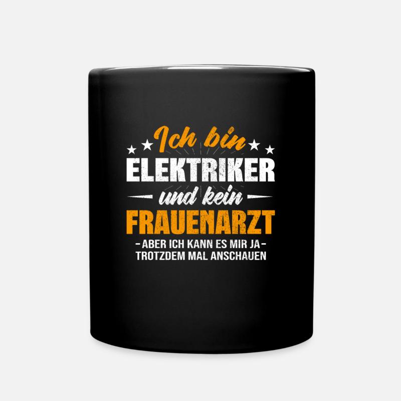 Elektriker - Tasse einfarbig - Schwarz