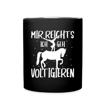Voltigieren Volti Voltigier Pferde Pferdemädchen - Tasse einfarbig - Schwarz - Vorne