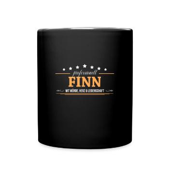 Professionell Finn Name Vorname - Tasse einfarbig - Schwarz - Vorne