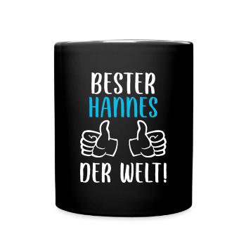 Hannes Vorname Name Geburtstag - Tasse einfarbig - Schwarz - Vorne