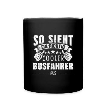 Busfahrer Bus - Tasse einfarbig - Schwarz - Vorne