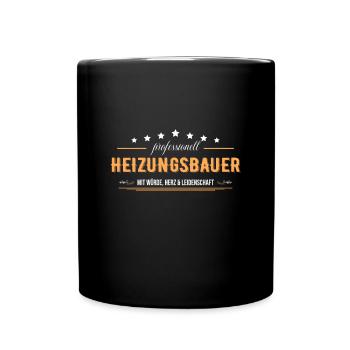 Heizungsbauer - Tasse einfarbig - Schwarz - Vorne