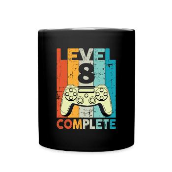 Level 8 Complete Gaming Geburtstag - Tasse einfarbig - Schwarz - Vorne