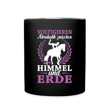 Voltigieren - Tasse einfarbig - Schwarz - Vorne