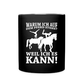 Voltigieren - Tasse einfarbig - Schwarz - Vorne