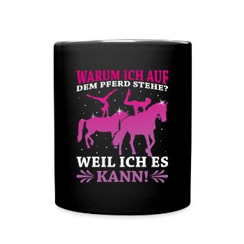 Voltigieren - Tasse einfarbig - Schwarz - Vorne