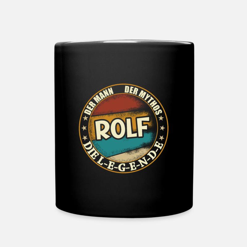 Rolf Vorname Name Geburtstag - Tasse einfarbig - Schwarz
