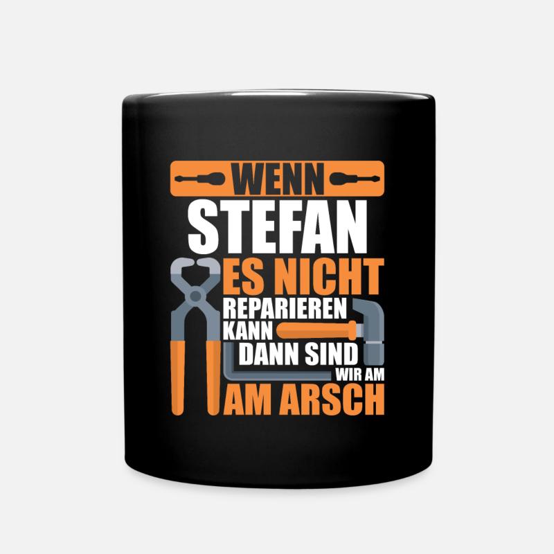 Vorname Stefan Name Geburtstag Geschenk - Tasse einfarbig - Schwarz