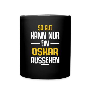Oskar Vorname Name Geburtstag - Tasse einfarbig - Schwarz - Vorne