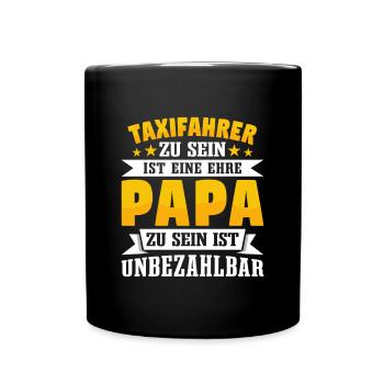 Taxifahrer Papa Vatertag - Tasse einfarbig - Schwarz - Vorne