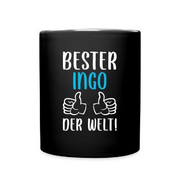 Ingo Vorname Name Geburtstag - Tasse einfarbig - Schwarz - Vorne