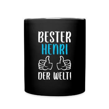 Henri Vorname Name Geburtstag - Tasse einfarbig - Schwarz - Vorne