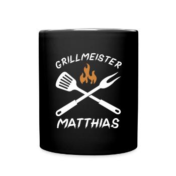 Grillmeister Matthias - Tasse einfarbig - Schwarz - Vorne