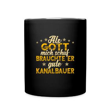 Kanalbauer - Tasse einfarbig - Schwarz - Vorne