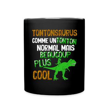 Tonton Dinosaure Annonce Naissance Neveux - Mug uni - noir - Devant