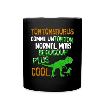 Tonton Et Neveux Humour Dinosaure - Mug uni - noir - Devant