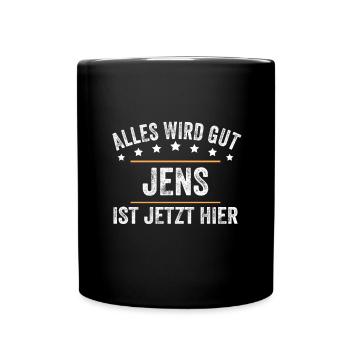 Jens Vorname Name Geburtstag - Tasse einfarbig - Schwarz - Vorne