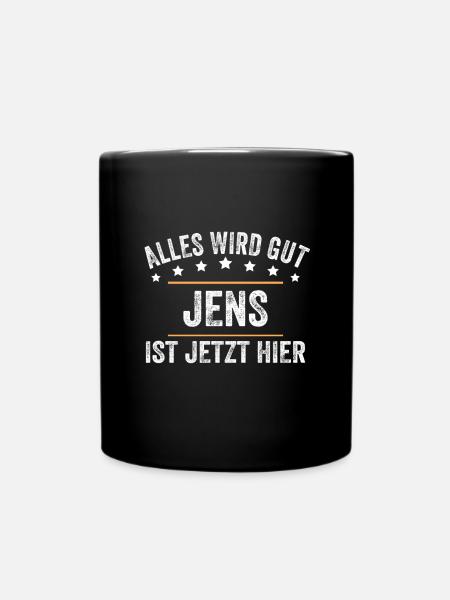 Jens Vorname Name Geburtstag - Tasse einfarbig - Schwarz