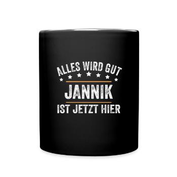 Jannik Vorname Name Geburtstag - Tasse einfarbig - Schwarz - Vorne