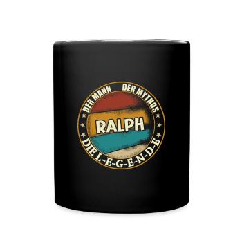 Ralph Vorname Name Geburtstag - Tasse einfarbig - Schwarz - Vorne