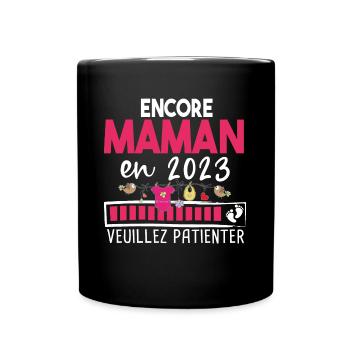 Maman 2023 Mère Bébé Naissance Cadeau Grossesse - Mug uni - noir - Devant