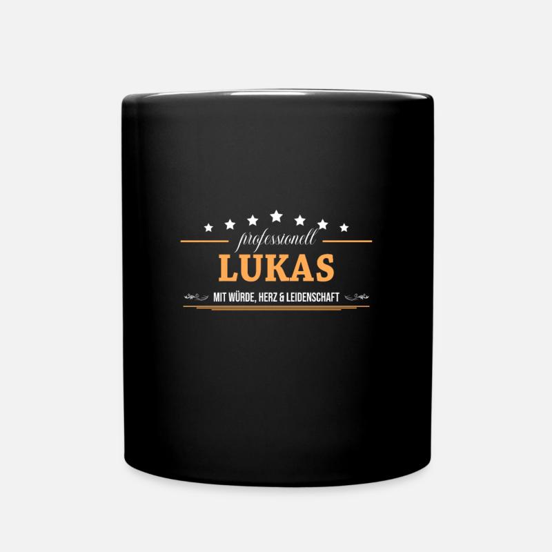 Professionell Lukas Name Vorname - Tasse einfarbig - Schwarz