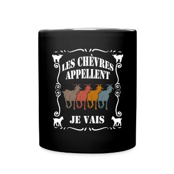 Les chèvres appellent - je pars - Mug uni - noir - Devant