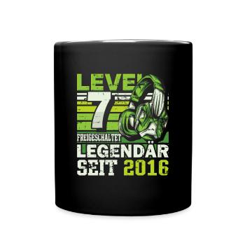 Level 7 freigeschaltet legendär seit 2016 - Tasse einfarbig - Schwarz - Vorne