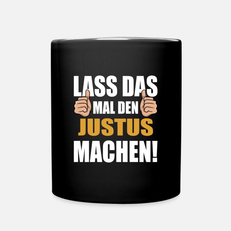 Lass das mal den Justus machen - Tasse einfarbig - Schwarz