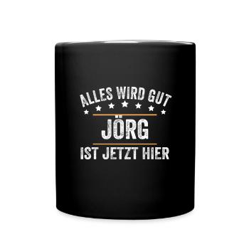 Jörg Vorname Name Geburtstag - Tasse einfarbig - Schwarz - Vorne