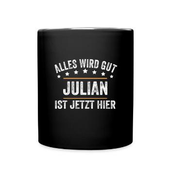 Julian Vorname Name Geburtstag - Tasse einfarbig - Schwarz - Vorne
