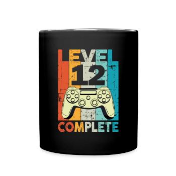 Level 12 Complete Gaming Geburtstag - Tasse einfarbig - Schwarz - Vorne