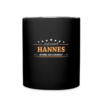 Professionell Hannes Name Vorname - Tasse einfarbig - Schwarz - Vorne