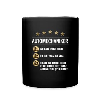 Automechaniker Paragraph - Tasse einfarbig - Schwarz - Vorne